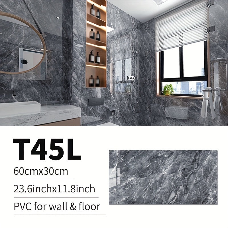 10pcs PVC Marble Floor Stickers Waterproof Bathroom Decals