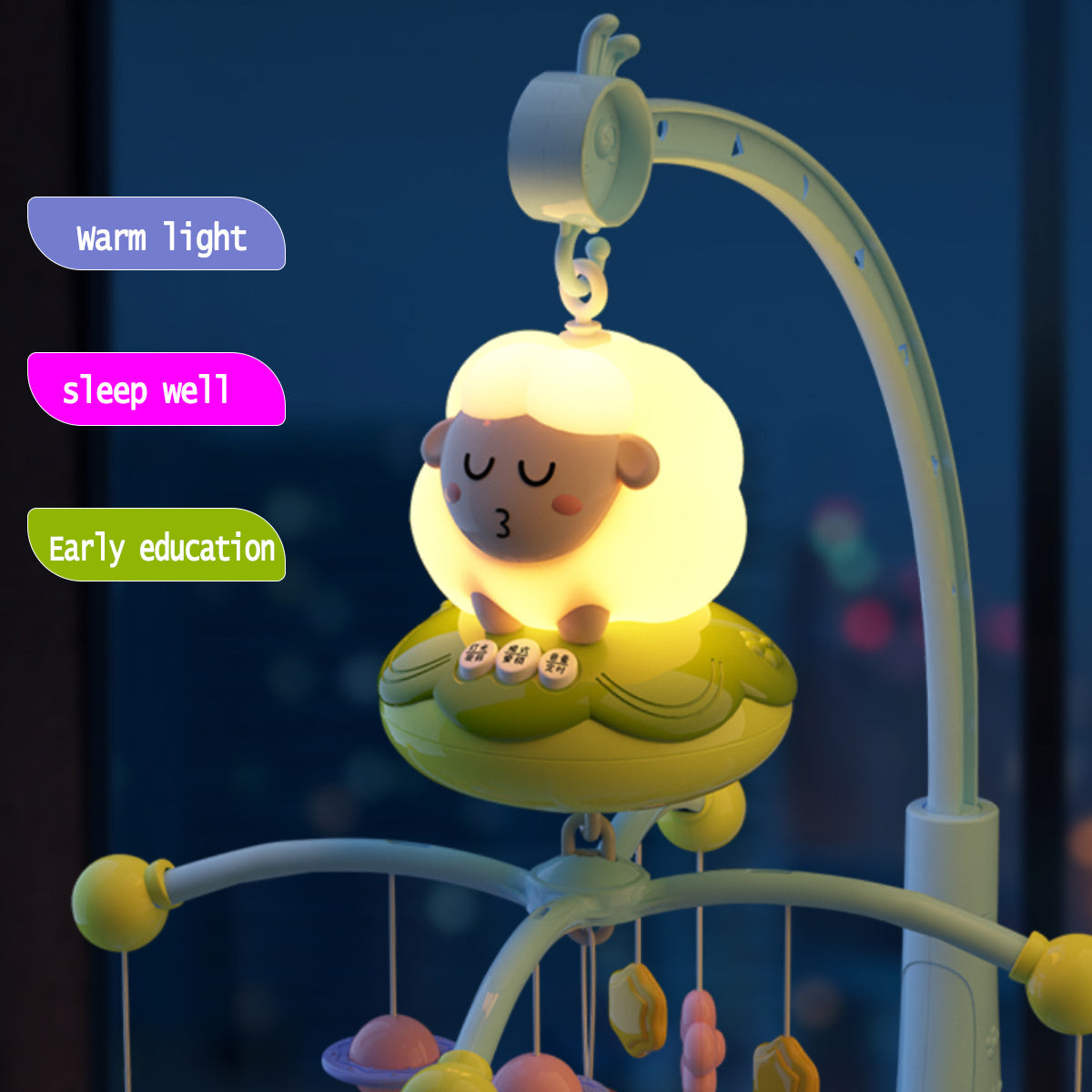 Sheep Bed Bell Pendant with Music & Lights for Youngsters