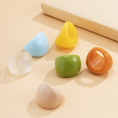 Multicolor Resin Chunky Ring Exaggerated Knuckle Finger Ring for Women
