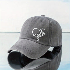 FAITH Heart Print Baseball Cap Unisex Couple Sun Hat