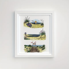 3pcs Sea Beach Background Clear Stamps Sun Harbor Scenery Rubber Stamps