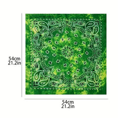 12pcs Tie Dye Double Cashew Flower Square Towel Multifunctional Headscarf