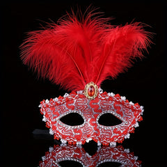 Angel Half Face Feather Mask Halloween Christmas Masquerade Accessory