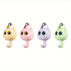 4pcs Cat Wall Hook with Movable Eyes Home Room Wall Door Decor