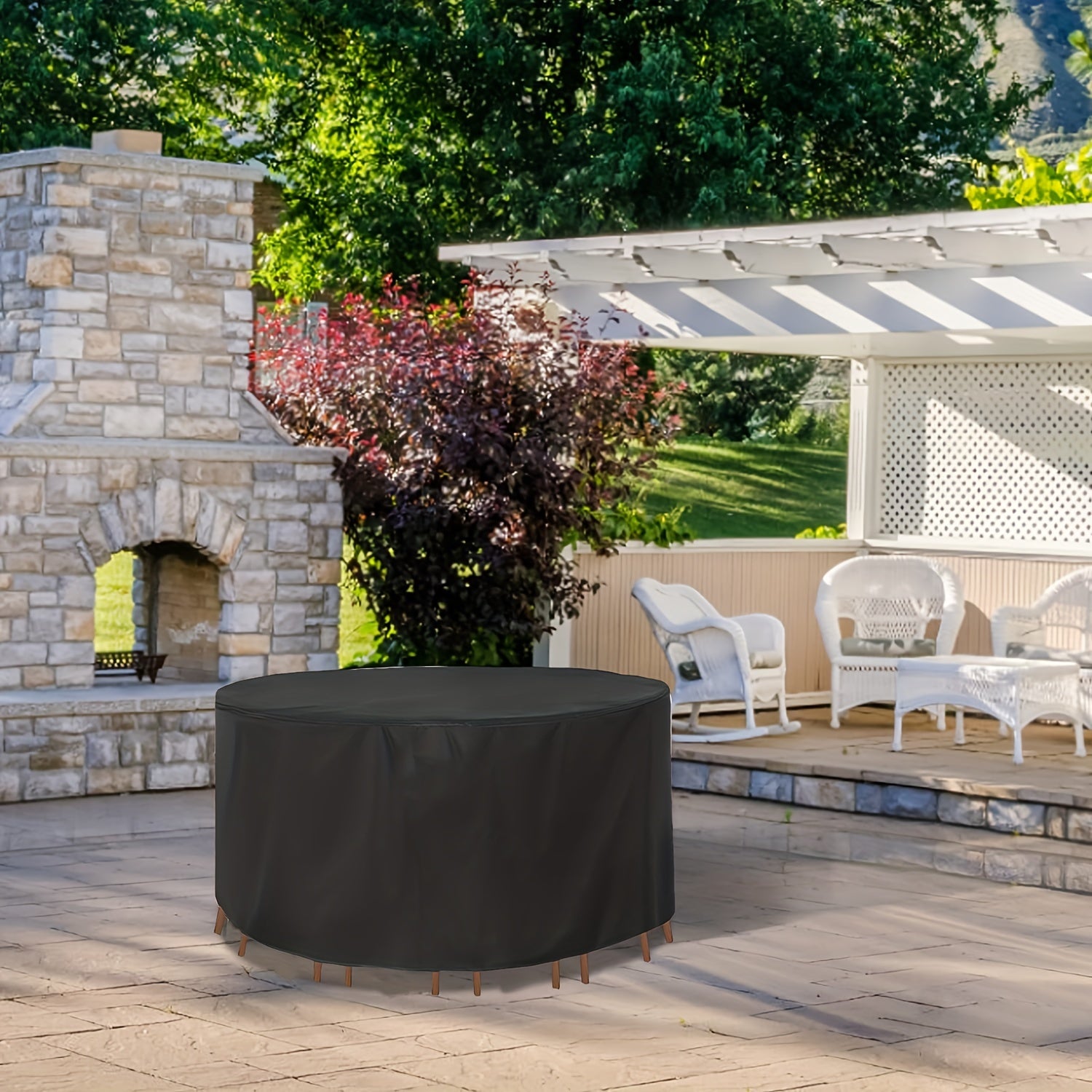 Waterproof Round Patio Furniture Cover Set UV Resistant