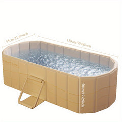 59 Inch Golden Foldable Bathtub for Adults No Installation