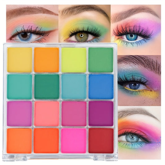 16 Colors Matte Eyeshadow Palette High Pigmented Warm Green Pink