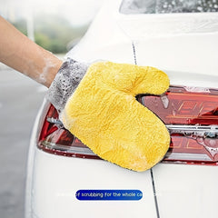 Coral Velvet Car Wash Bear Paw Gloves Cloth Towels
