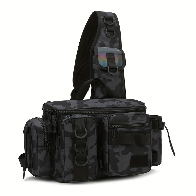 Fishing Backpack Tackle Sling Bag with Rod Holder