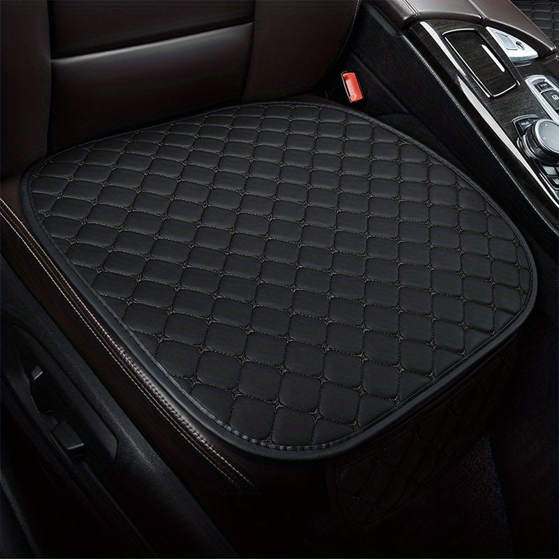 Napa Faux Leather Car Seat Cushion Star Embroidery Non-slip Single Piece