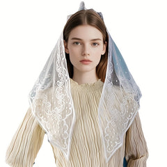 Women's Lace Virgin Mary Veil Polyester Intricate Floral Patterns