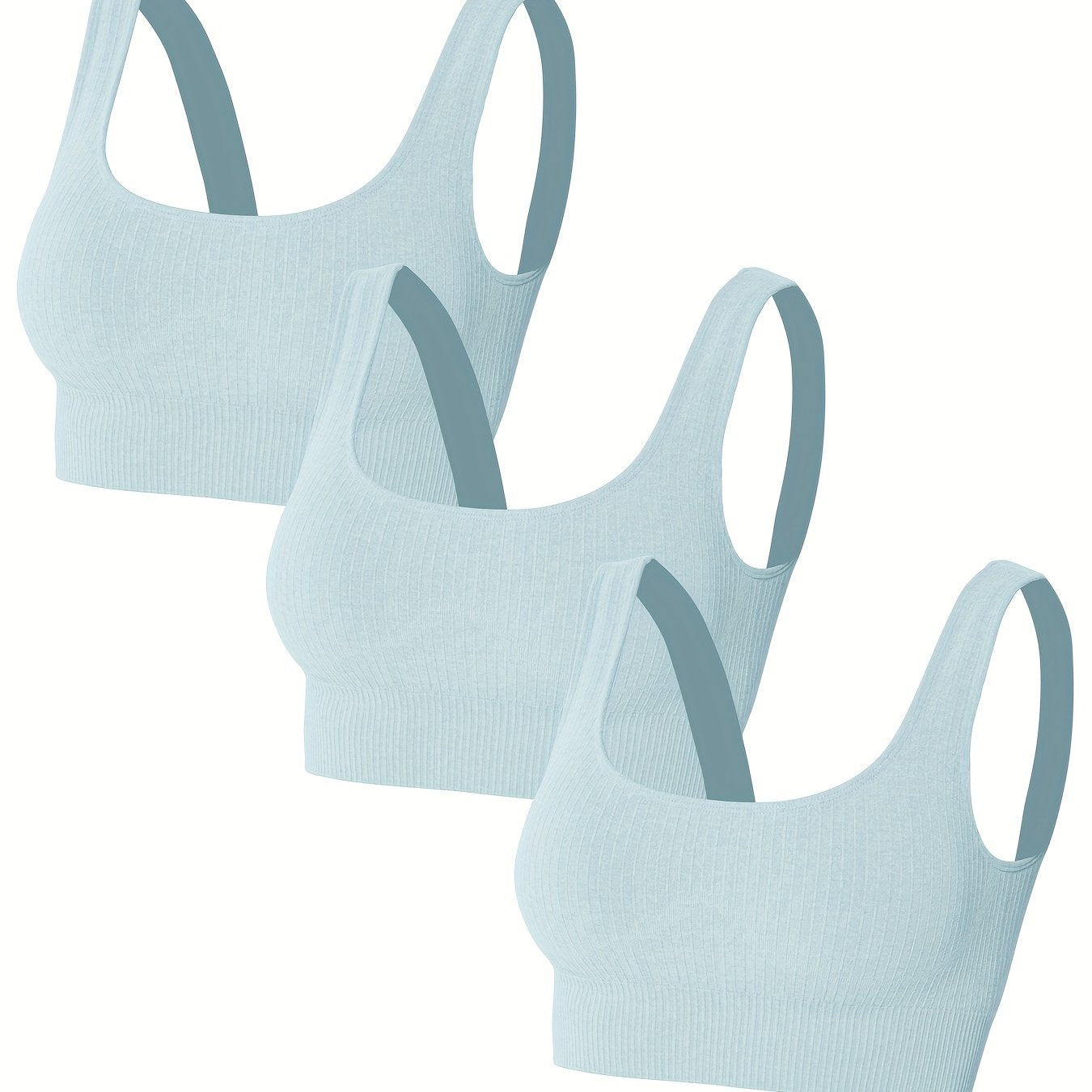 3pcs Women's Seamless Gym Yoga Sports Bras Comfortable Running Tank Tops