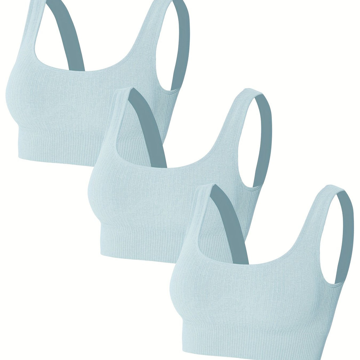 3pcs Women's Seamless Gym Yoga Sports Bras Comfortable Running Tank Tops