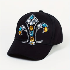 Y2K Cross Patch Baseball Cap Rhinestone Hip Hop Dad Hat