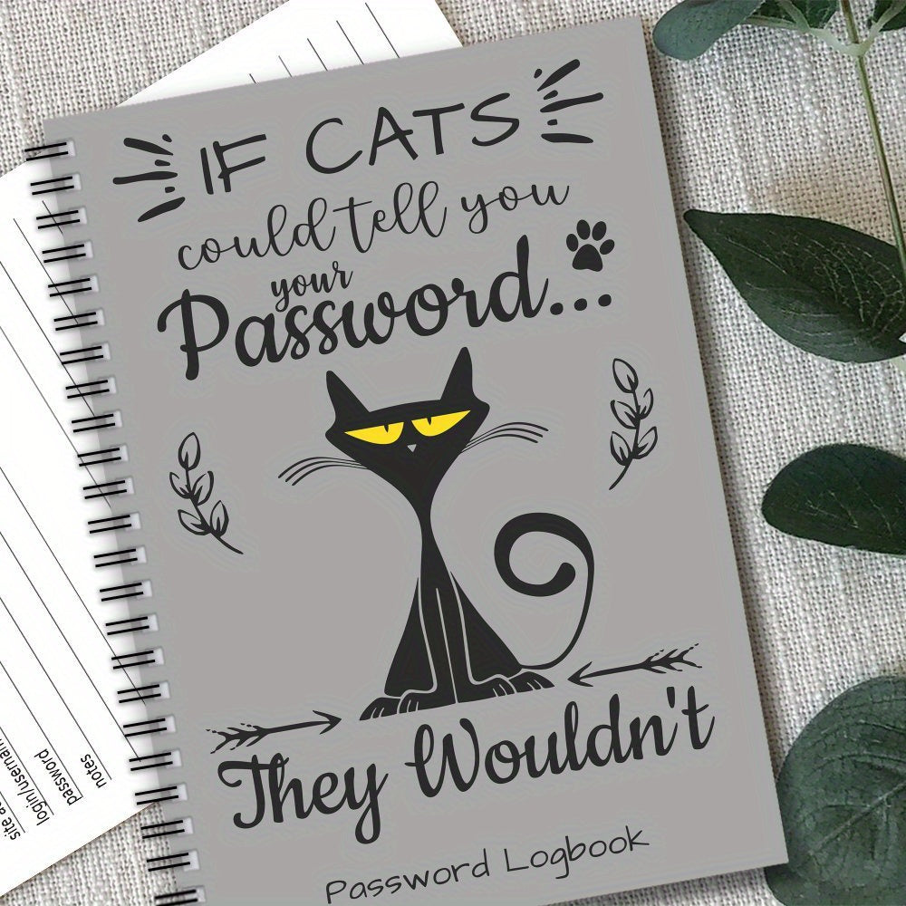 Cat Spiral Password Notebook: Login Recording