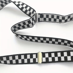 Plaid Men Suspenders 2 Wide Y Back Braces