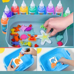 3D Water Elf Set Magic Water & Molds for DIY Crafts, 6 Bottles - 100ml Each
