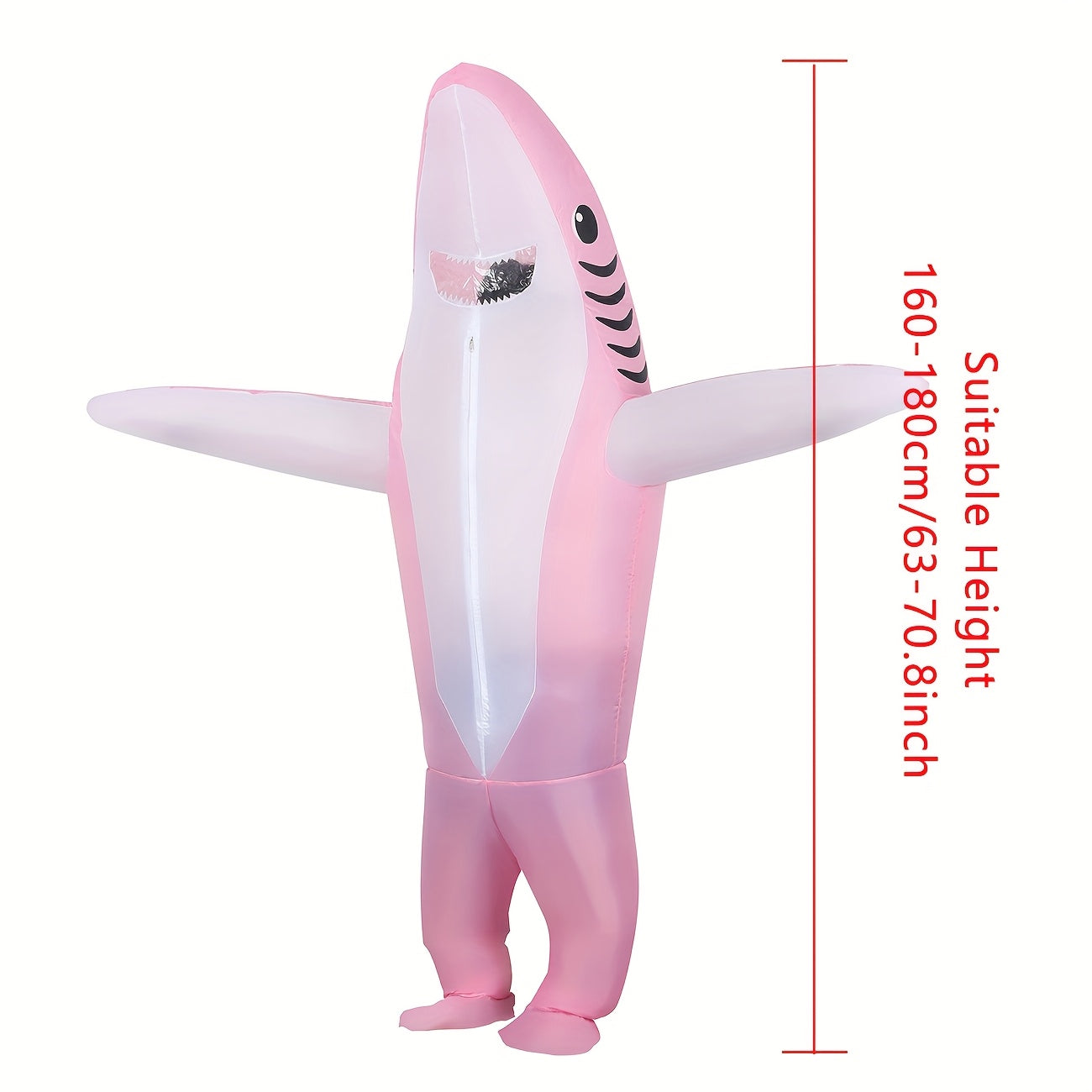 Adult Inflatable Shark Costume Pink One Size