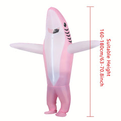 Adult Inflatable Shark Costume Pink One Size