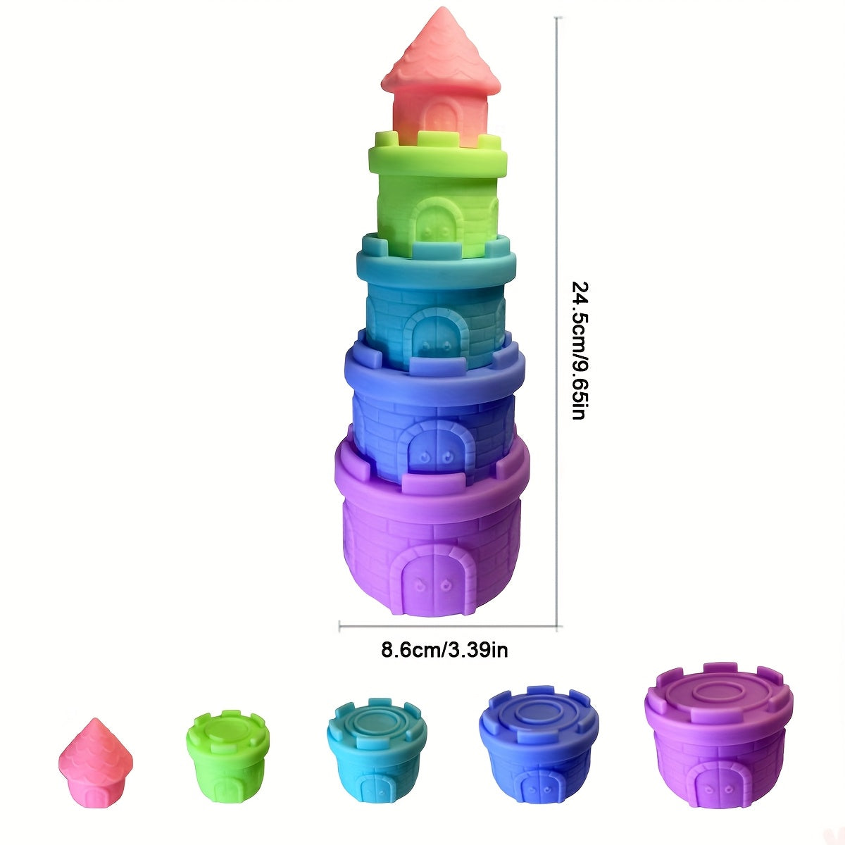 Soft Gel Castle Stacking Toys 5pcs Set