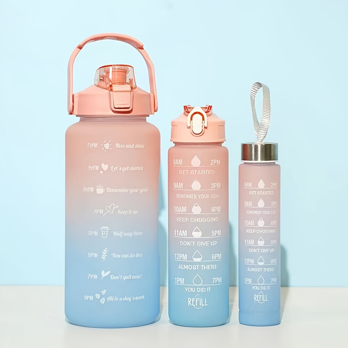 Gradient Sports Water Bottle with Time Scale