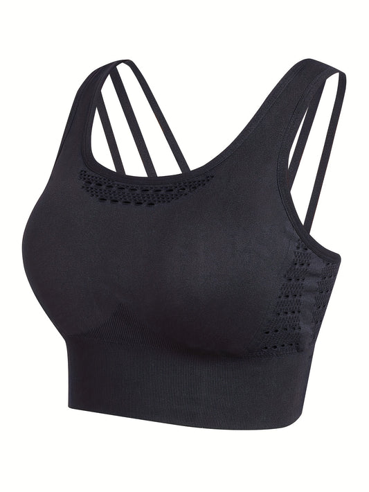  Seamless High Elastic Sports Bra with Removable Pads