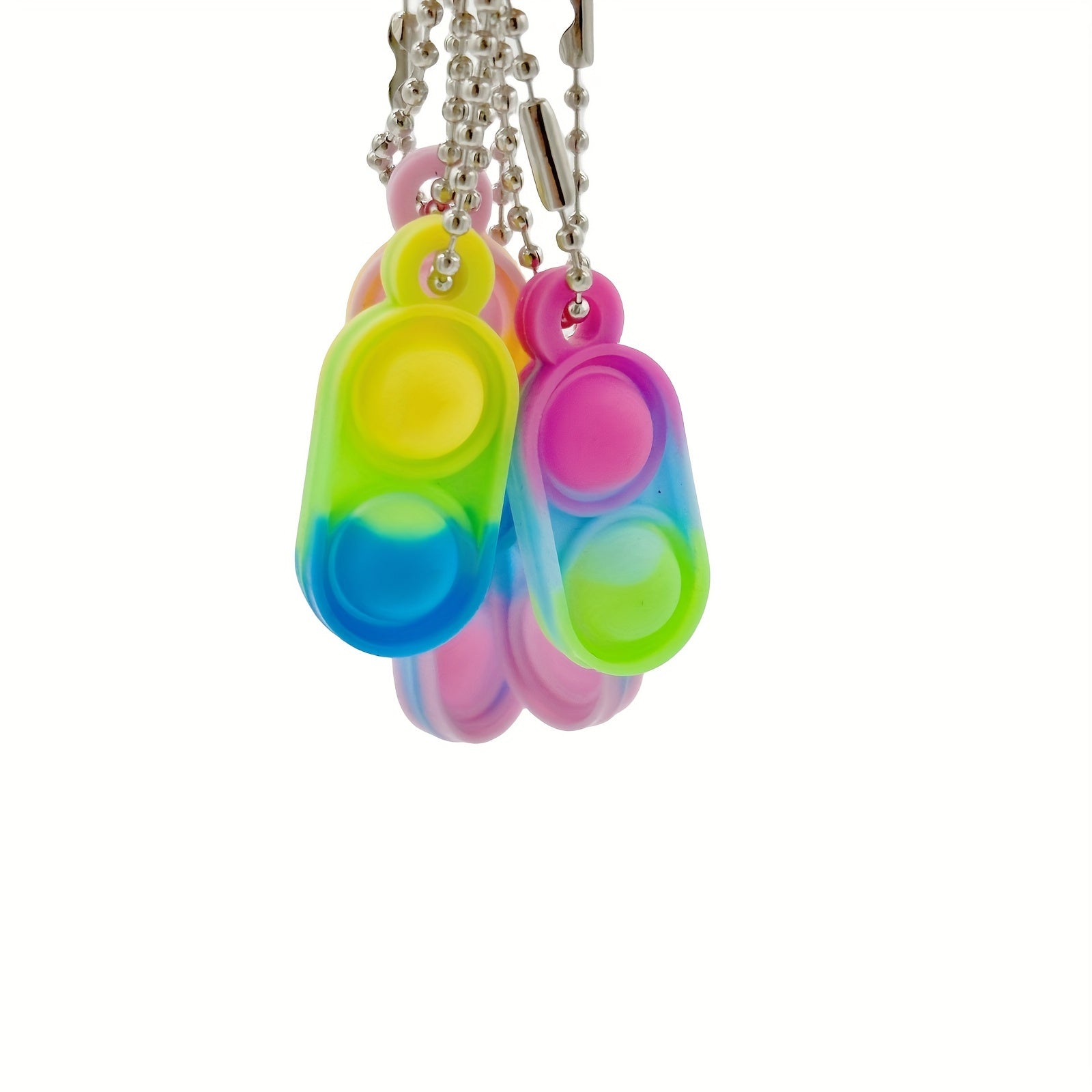 60pc Mini Pop Keychain Fidget Toys Colorful Bulk Set for Party Fav