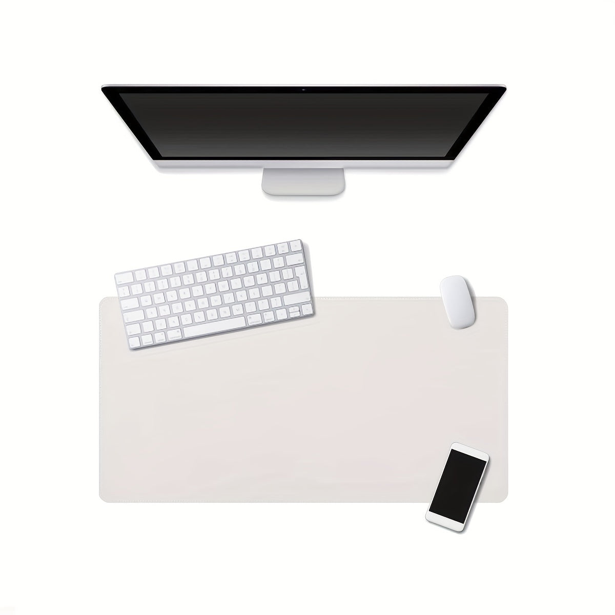Leather Desk Pad 60x23.6in Non-Slip PU Desktop Decorative Pad