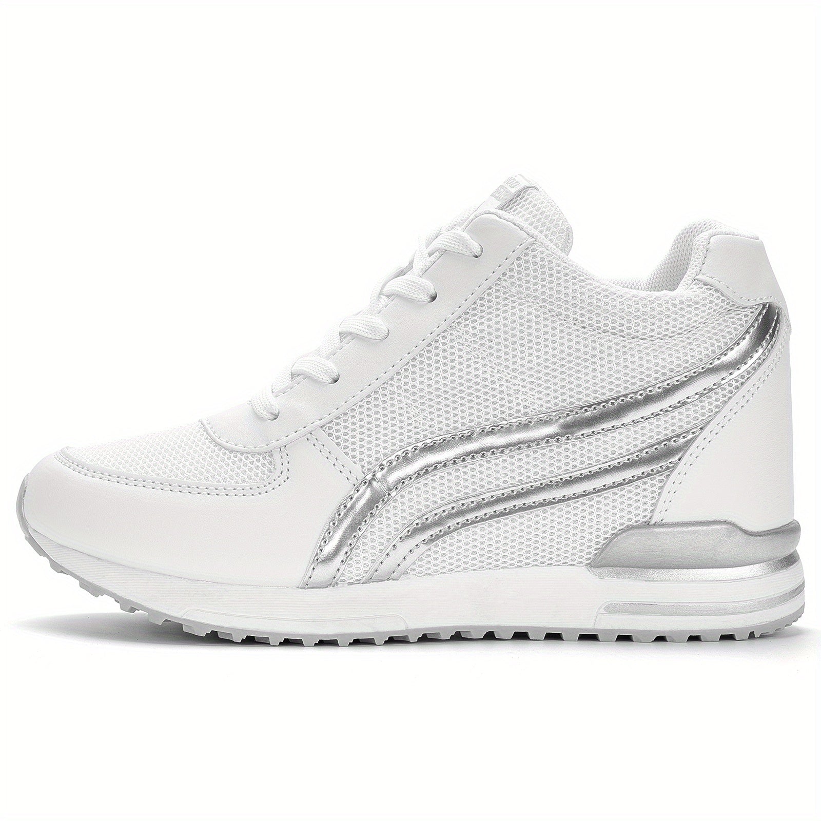 Women's Mesh Sneakers Lace Up Platform Shoes Comfortable Wedge Heels