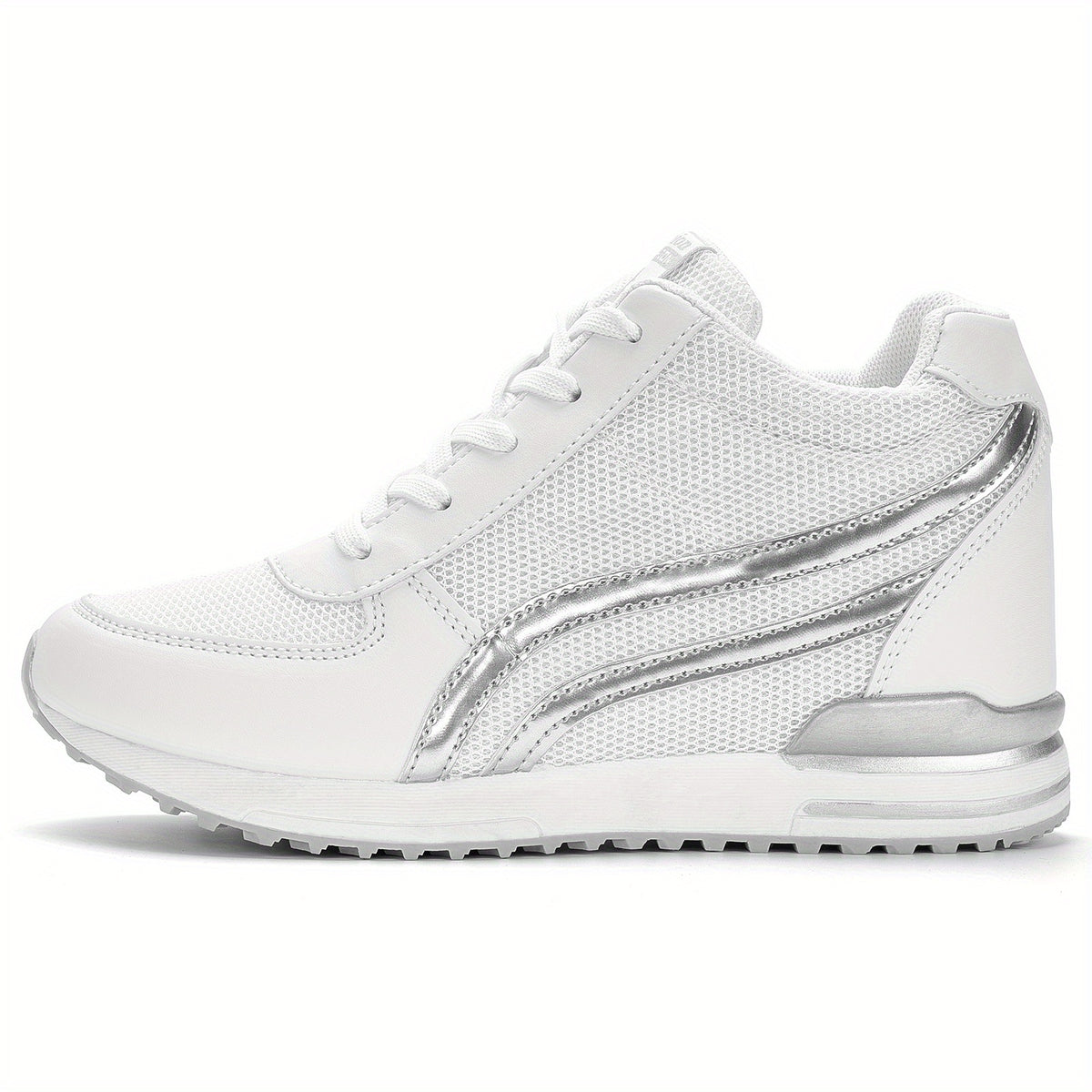 Women's Mesh Sneakers Lace Up Platform Shoes Comfortable Wedge Heels