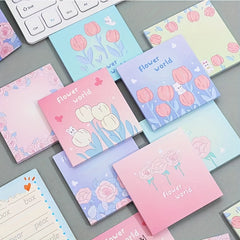 Flower Memo Pad Cartoon Student Note Stickers School Stationery