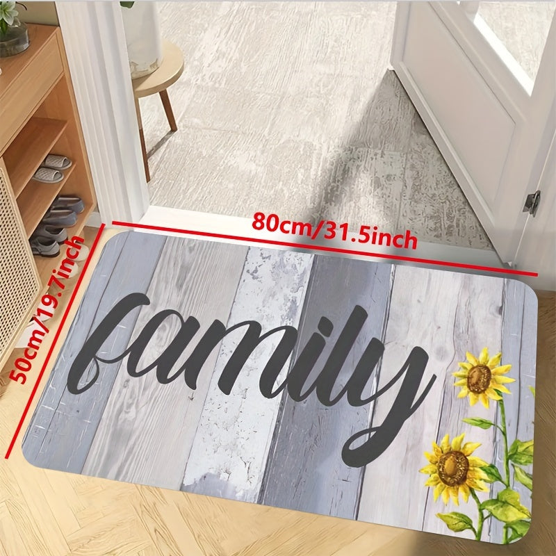 Sunflower Print Kitchen Mat Non-slip Soft Entrance Doormat