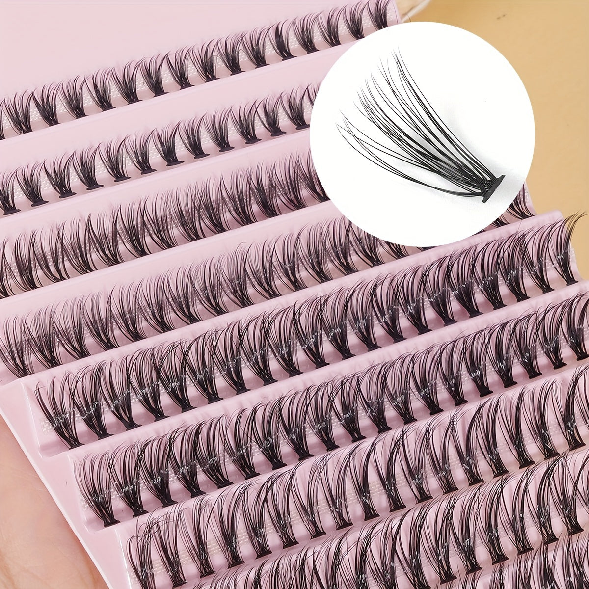 Fluffy and Natural 200 Cluster Fishtail Lashes 8-16mm Eyelashes