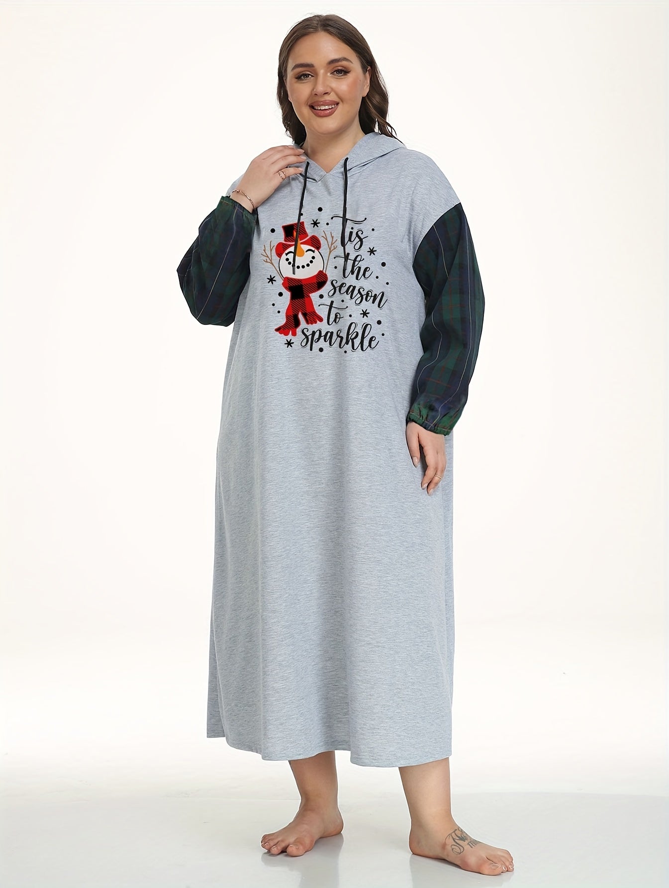  Snowman Hooded Nightdress - Christmas Loungewear Dress