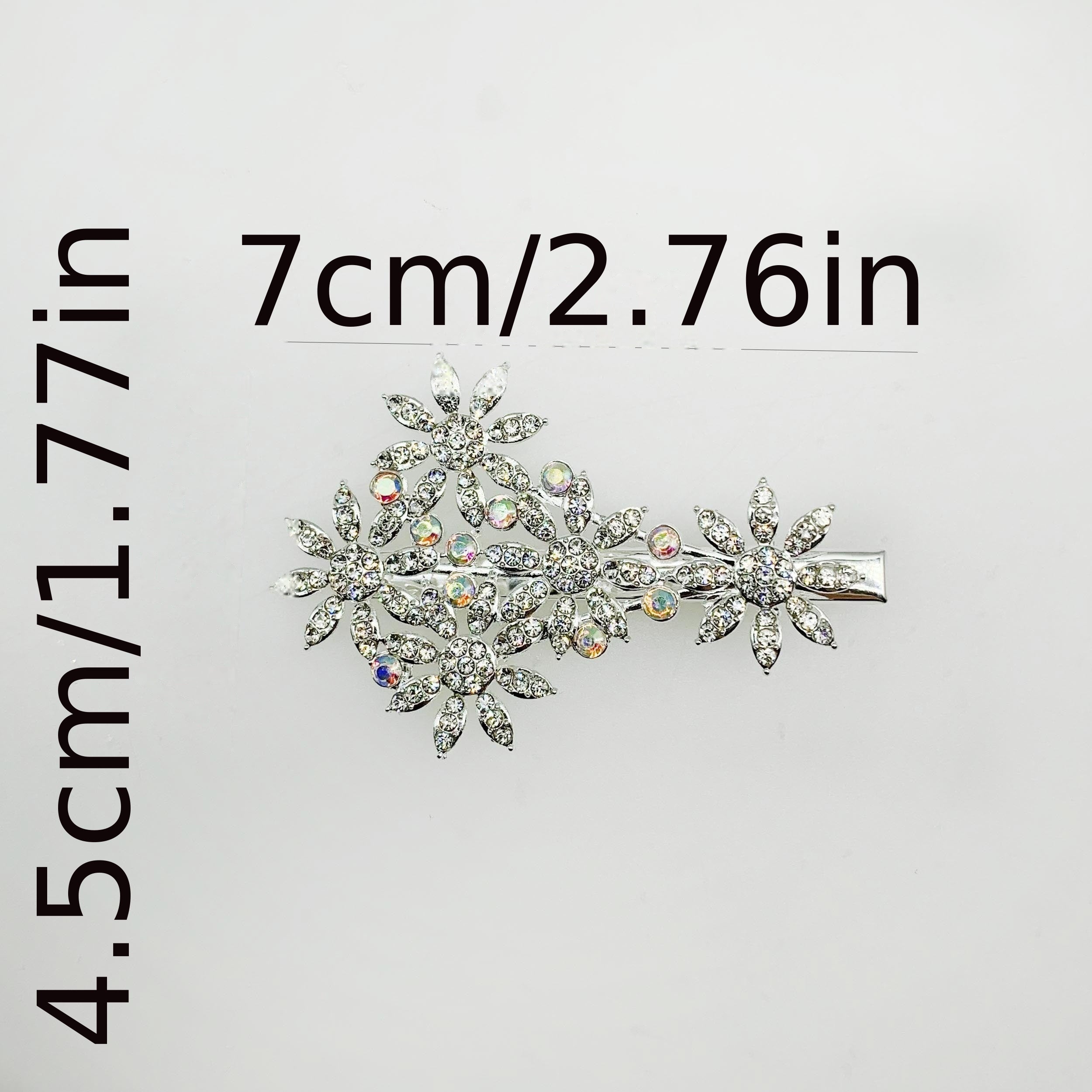 Rhinestone Flower Hair Clip Barrette Hair Slides Clip Non Slip Hair Decoration