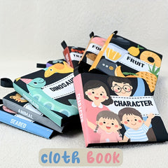 High Contrast Baby Cloth Book 0-6 Mos Washable Non Toxic Early Learning