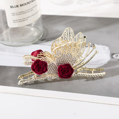 Rhinestone Butterfly Tassel Hair Claw Strong Hold Grip Hair Jaw Clip