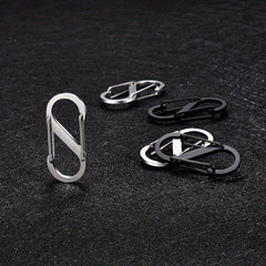 5pcs S Type Stainless Steel Carabiner Mini Keychain Hook