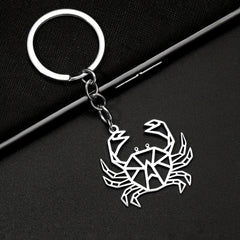 Creative Stainless Steel Hollow Crab Keychain For Men