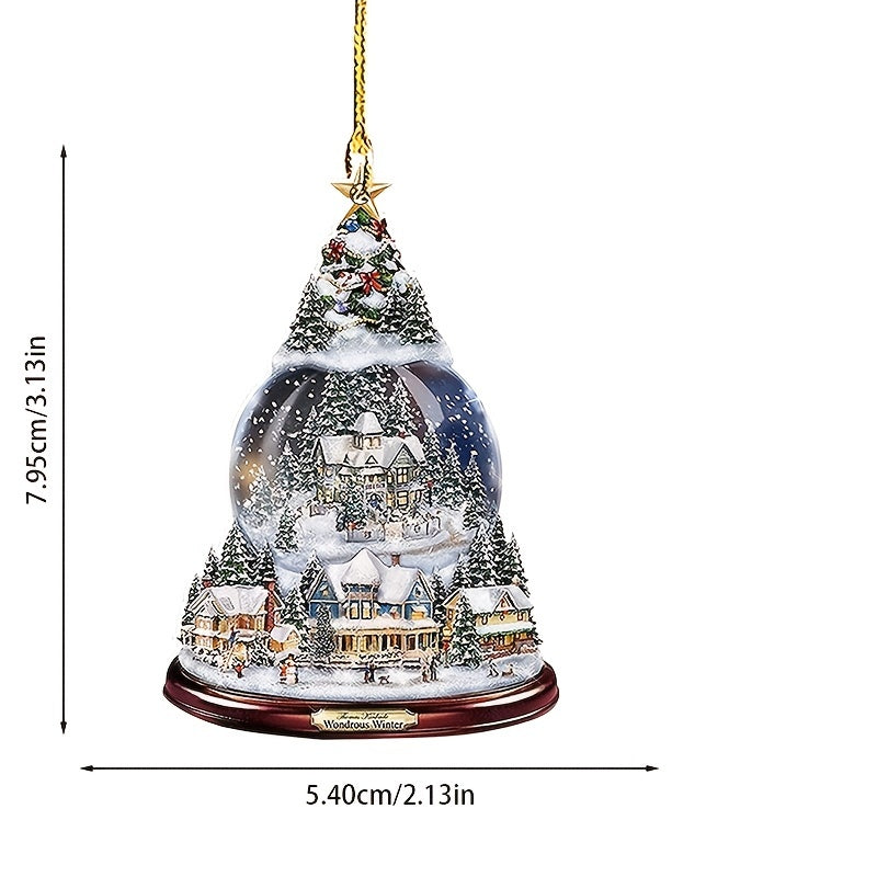 Crystal Town 2D Acrylic Decorative Charm Car Bag Key Pendant Christmas Ornament