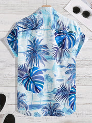 Men's Leaf Pattern Button Up Shirt