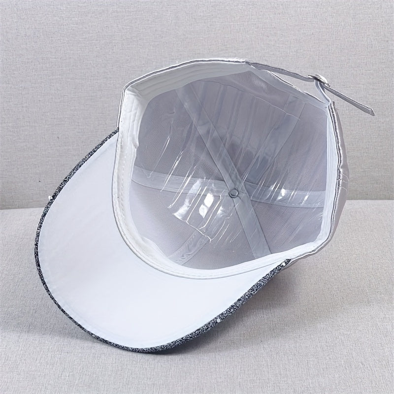 Glitter Bright Baseball Cap D Label Decor Solid Couple Sun Hat