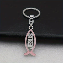 Fish Shape Charm Keychain Stainless Steel Key Ring