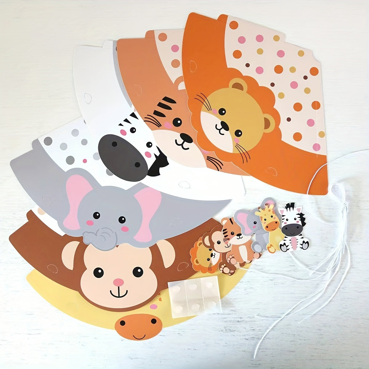 Jungle Safari Animal Party Hats Set for Birthdays & Showers