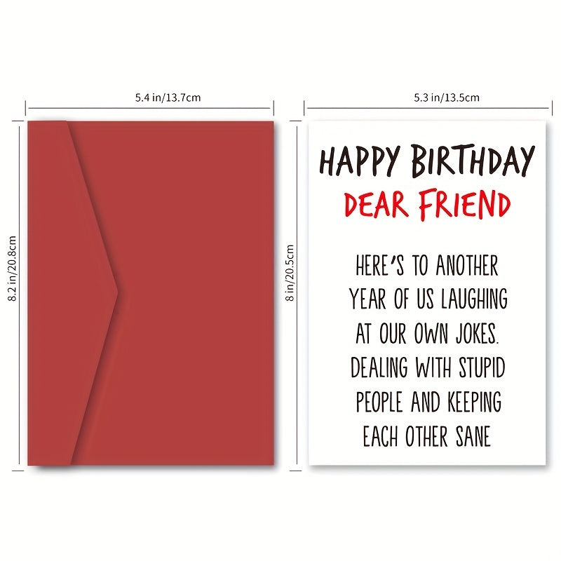 Funny Happy Birthday Card for Friends - Men and Women - Friend