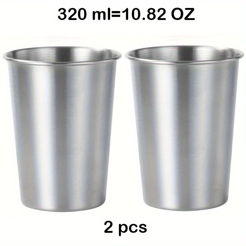 2pcs Stainless Steel Stackable Drinking Cups Insulated Reusable Camping Cup