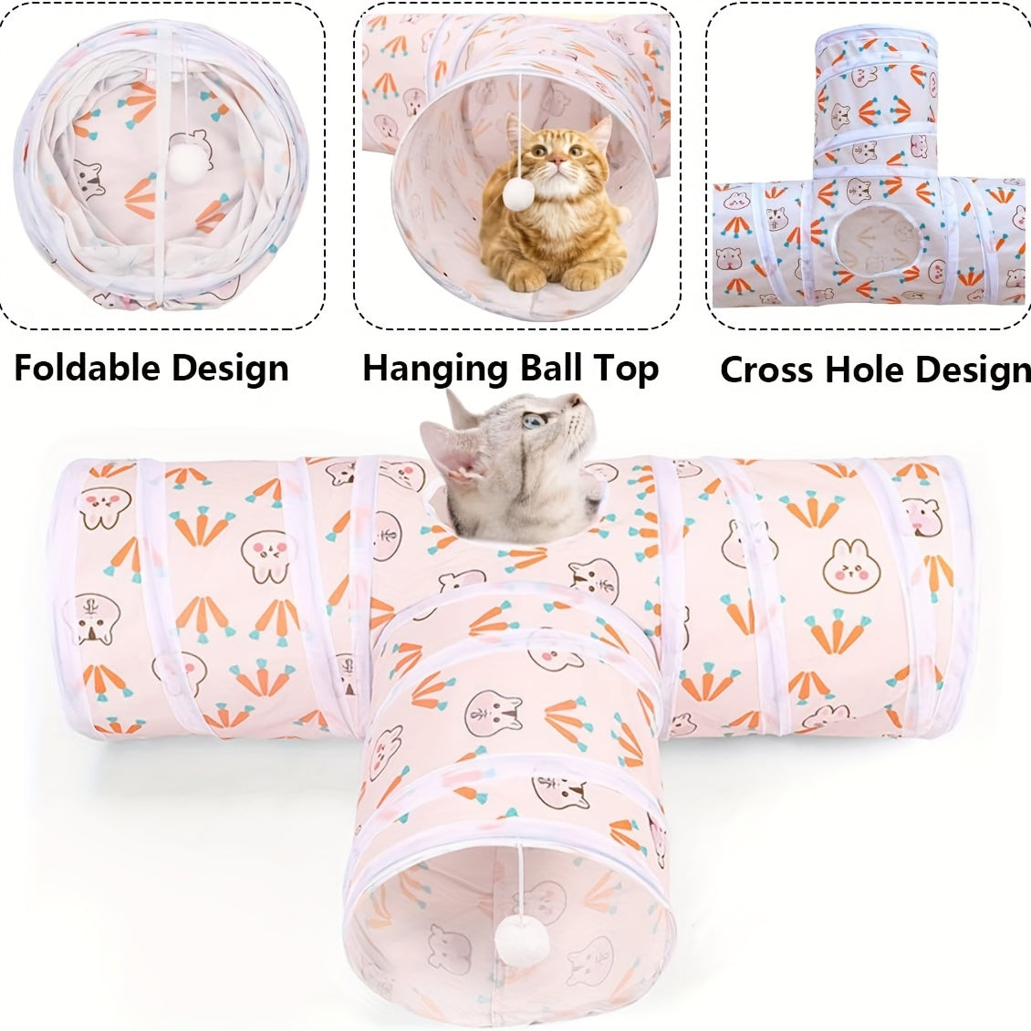 Pet Tunnel Collapsible Tube Toy Rabbit Hideout Tunnel Rabbit Hideout Toy