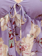  Shirred Floral V Neck Cami Top