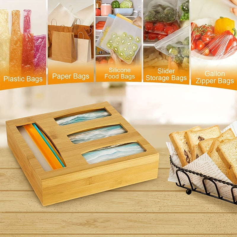 Bamboo Storage Bag Box Fresh Keeping Ziplock Organizer