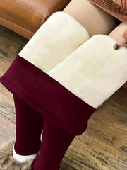 Women's Plus Solid Liner Fleece High Rise Skinny Trousers